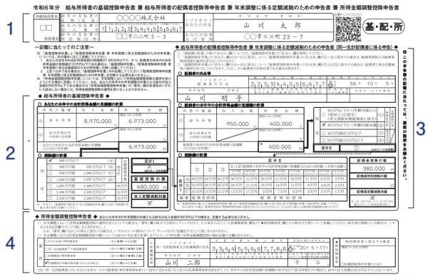 年末調整の配偶者控除等申告書の書き方2024年（令和6年）